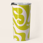 Liquid swirl retro vintage pattern in cyber lime creamy  Travel Mug Gallery Image 3
