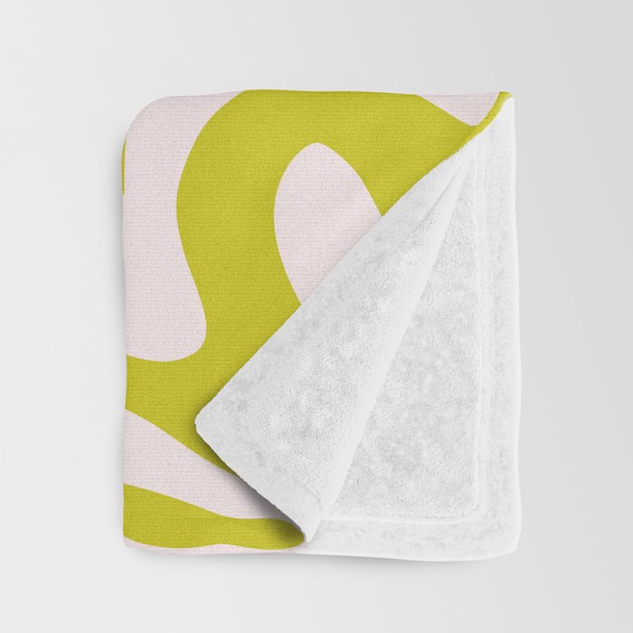 Liquid swirl retro vintage pattern in cyber lime creamy  Throw Blanket Gallery Image 3