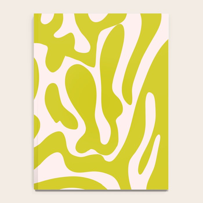 Liquid swirl retro vintage pattern in cyber lime creamy  Notebook Gallery Image 4