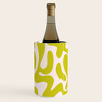 Liquid swirl retro vintage pattern in cyber lime creamy  Wine Chiller Gallery Image 1