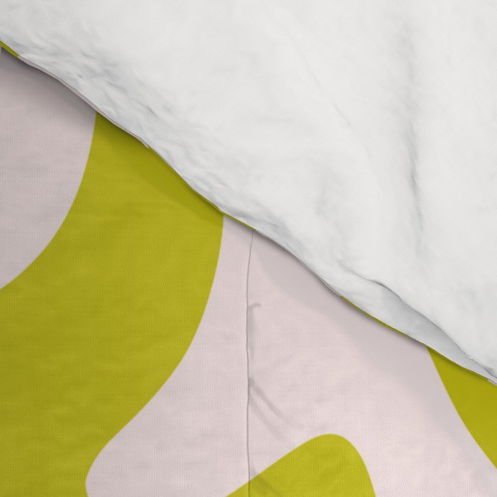Liquid swirl retro vintage pattern in cyber lime creamy  Comforter Gallery Image 4