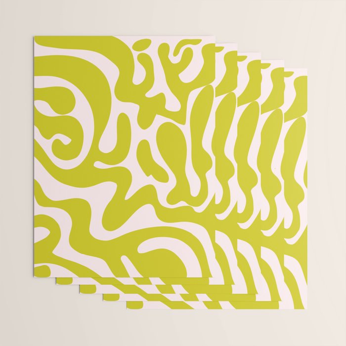 Liquid swirl retro vintage pattern in cyber lime creamy  Wrapping Paper Gallery Image 3