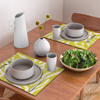 Liquid swirl retro vintage pattern in cyber lime creamy  Placemat Gallery Image 2