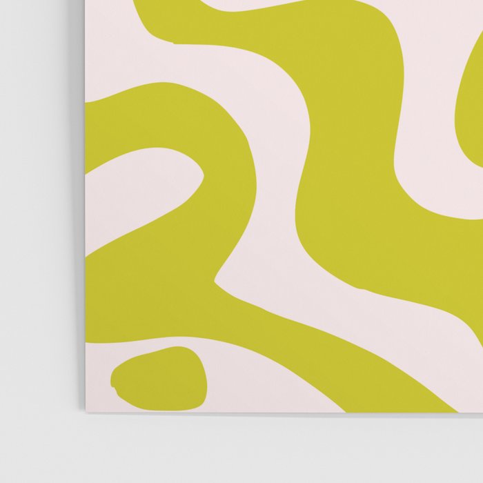 Liquid swirl retro vintage pattern in cyber lime creamy  Poster Gallery Image 3
