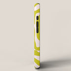 Liquid swirl retro vintage pattern in cyber lime creamy  iPhone Case Gallery Image 2