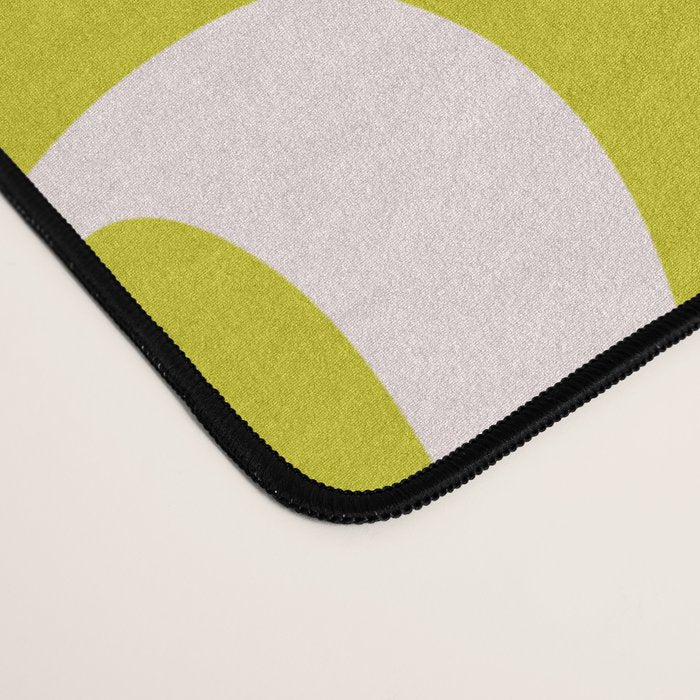 Liquid swirl retro vintage pattern in cyber lime creamy  Desk Mat Gallery Image 4