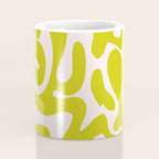 Liquid swirl retro vintage pattern in cyber lime creamy  Coffee Mug Gallery Image 4