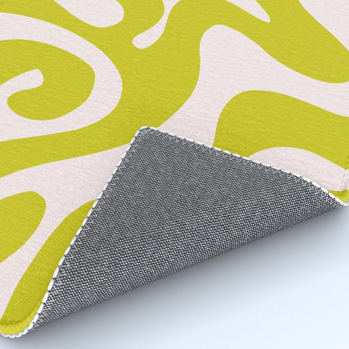 Liquid swirl retro vintage pattern in cyber lime creamy  Rug Gallery Image 4