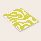 Liquid swirl retro vintage pattern in cyber lime creamy  Notebook Gallery Image 3