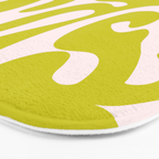Liquid swirl retro vintage pattern in cyber lime creamy  Bath Mat Gallery Image 3