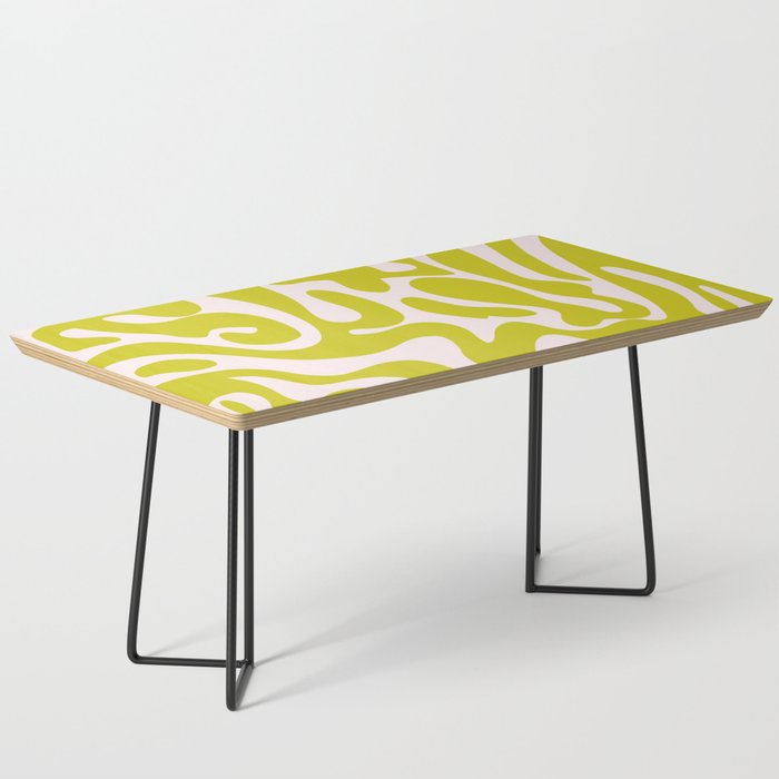 Liquid swirl retro vintage pattern in cyber lime creamy  Coffee Table Gallery Image 1