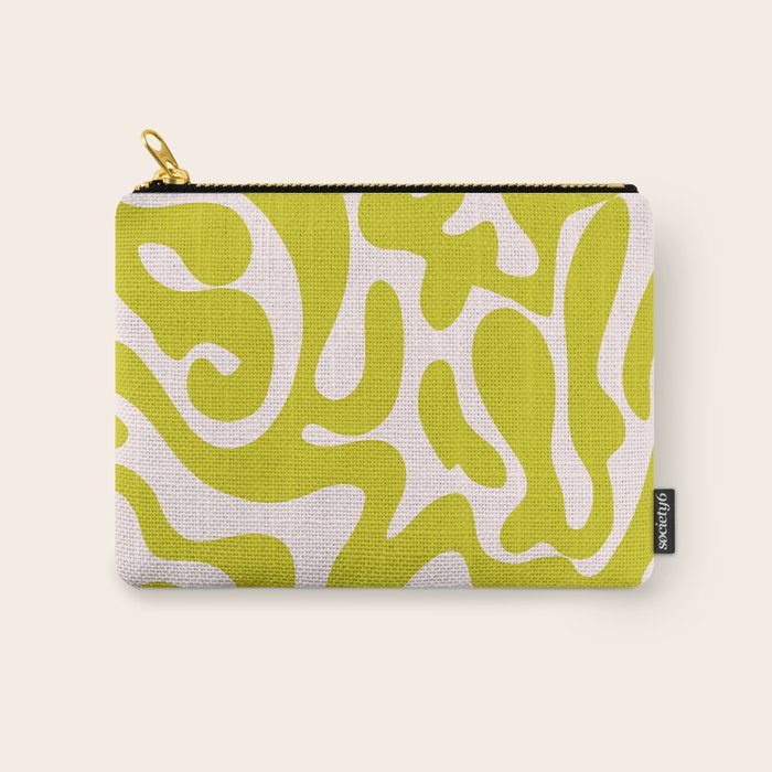 Liquid swirl retro vintage pattern in cyber lime creamy  Carry All Pouch Gallery Image 1