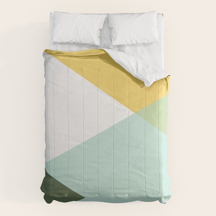 Geometrics - citrus & concrete Comforter Gallery Image 1