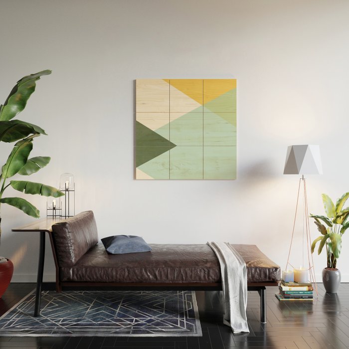 Geometrics - citrus & concrete Wood Wall Art Gallery Image 2