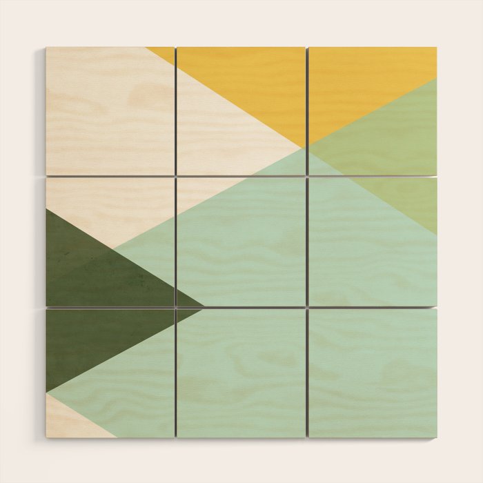Geometrics - citrus & concrete Wood Wall Art Gallery Image 1