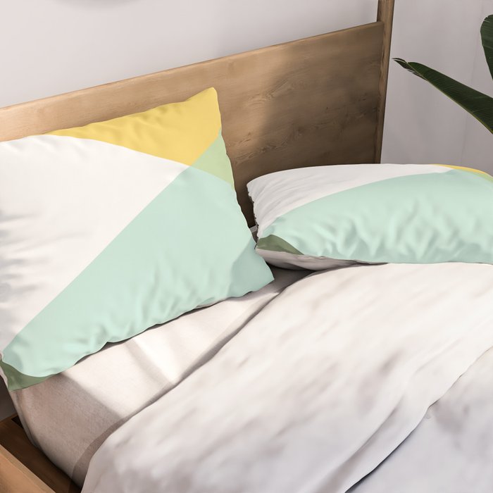 Geometrics - citrus & concrete Pillow Sham Gallery Image 2