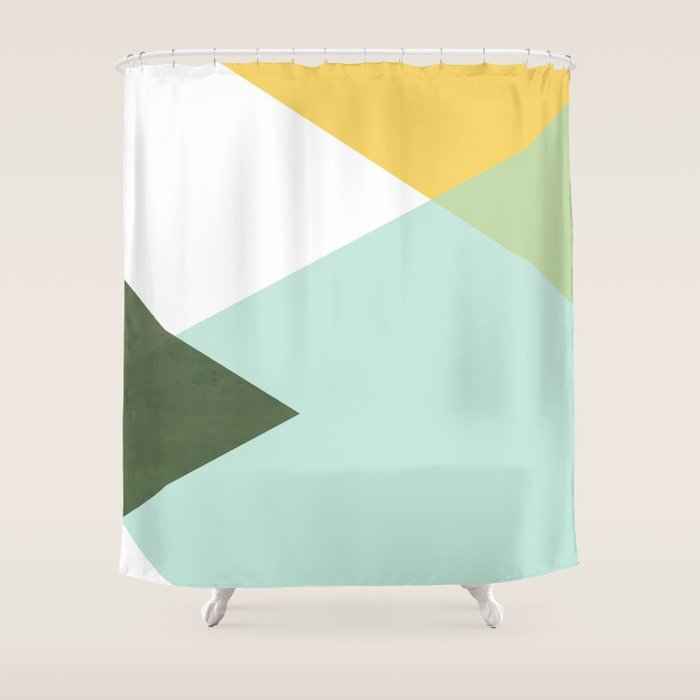 Geometrics - citrus & concrete Shower Curtain Gallery Image 1