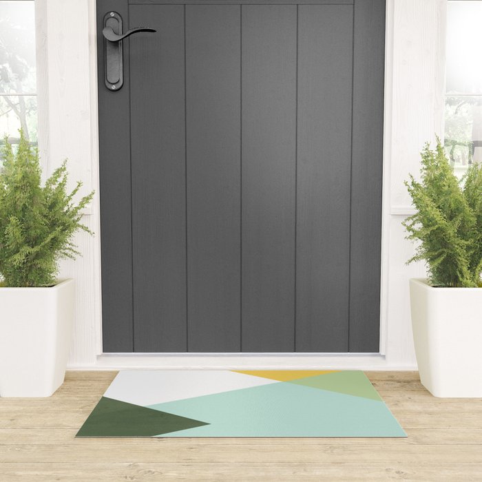 Geometrics - citrus & concrete Welcome Mat Gallery Image 3