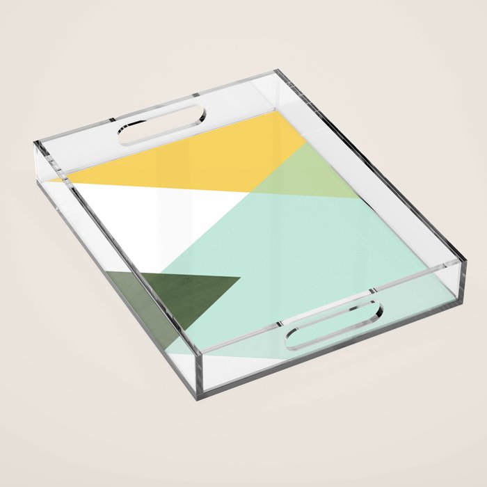 Geometrics - citrus & concrete Acrylic Tray Gallery Image 1