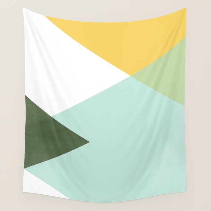 Geometrics - citrus & concrete Wall Tapestry Gallery Image 1
