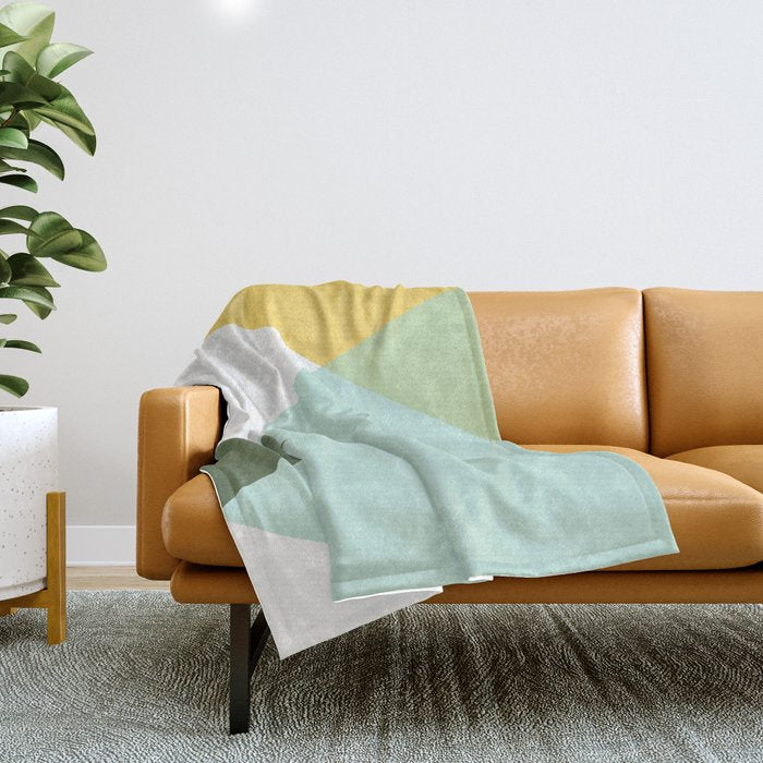 Geometrics - citrus & concrete Throw Blanket Gallery Image 1