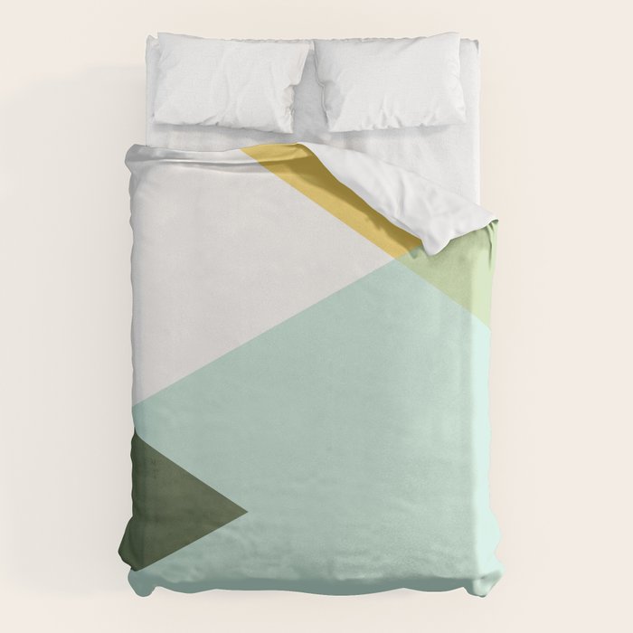 Geometrics - citrus & concrete Duvet Cover Gallery Image 1