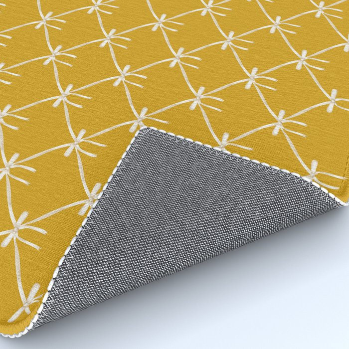 Bows & Ribbons Pattern XX Golden Yellow Rug Gallery Image 4
