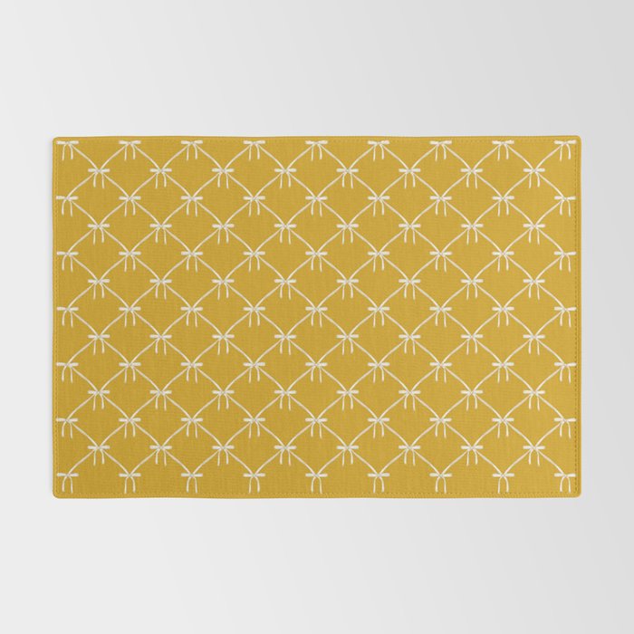 Bows & Ribbons Pattern XX Golden Yellow Rug Gallery Image 2