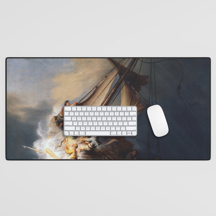 The Storm on the Sea of Galilee, Rembrandt Desk Mat Gallery Image 1
