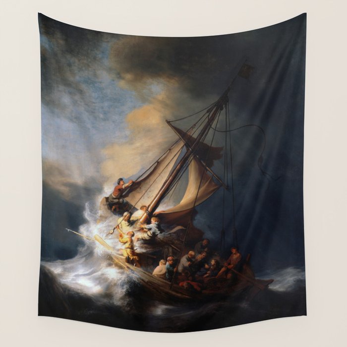 The Storm on the Sea of Galilee, Rembrandt Wall Tapestry Gallery Image 4