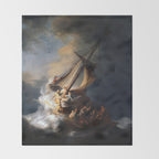 The Storm on the Sea of Galilee, Rembrandt Throw Blanket Gallery Image 2