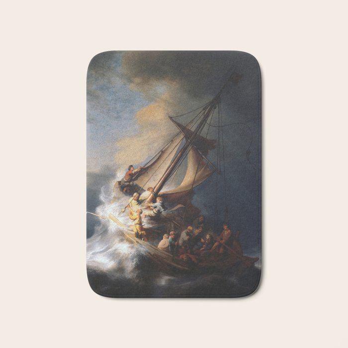 The Storm on the Sea of Galilee, Rembrandt Bath Mat Gallery Image 1