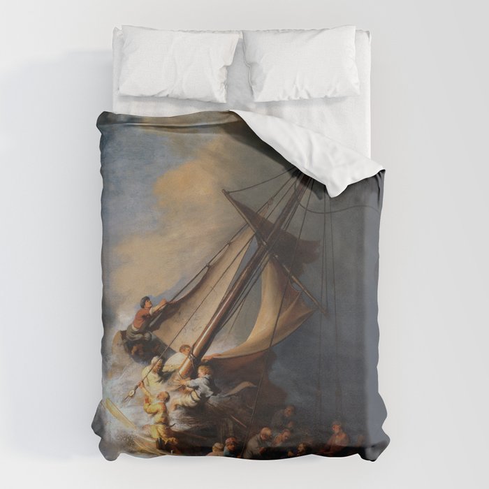 The Storm on the Sea of Galilee, Rembrandt Duvet Cover Gallery Image 6