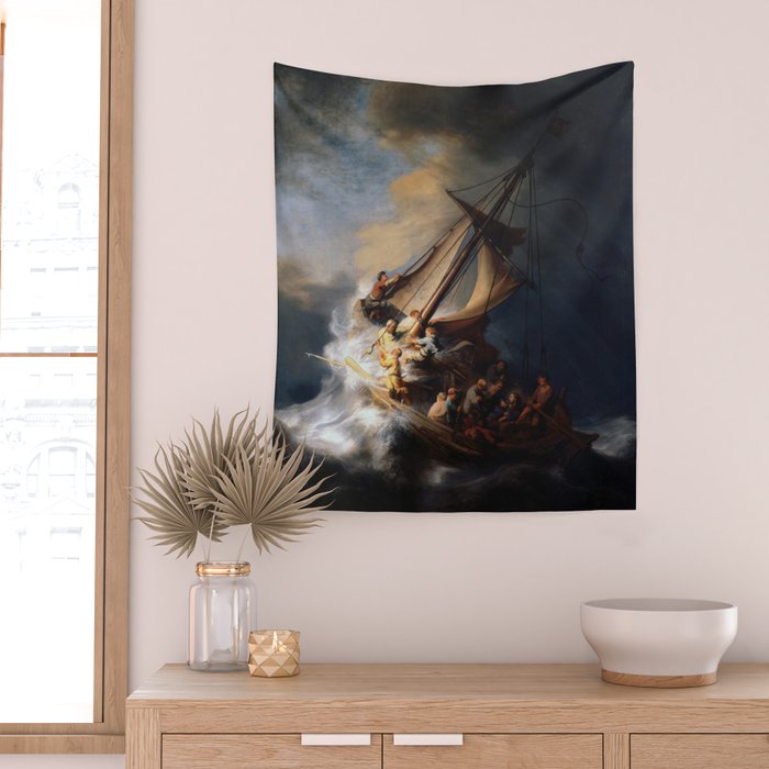The Storm on the Sea of Galilee, Rembrandt Wall Tapestry Gallery Image 2