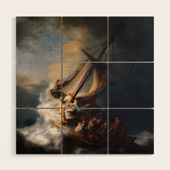 The Storm on the Sea of Galilee, Rembrandt Wood Wall Art Gallery Image 1