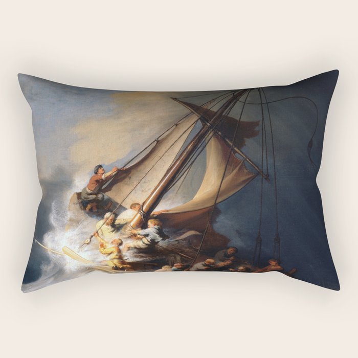 The Storm on the Sea of Galilee, Rembrandt Rectangular Pillow Gallery Image 2