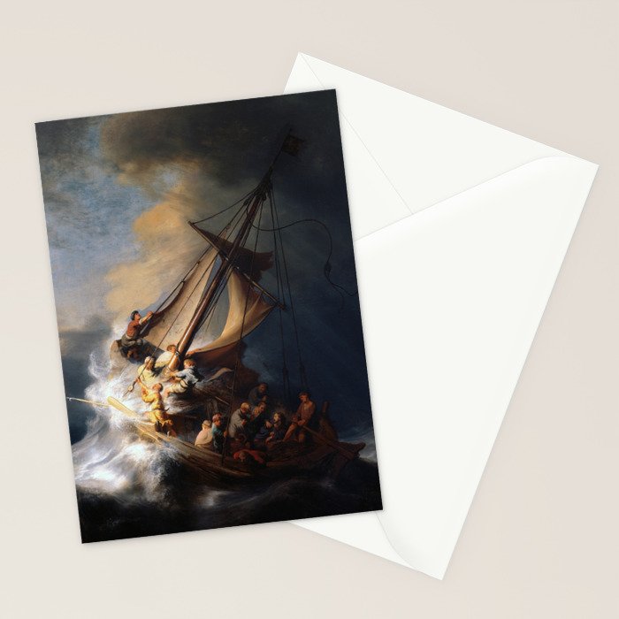 The Storm on the Sea of Galilee, Rembrandt Stationery Card Gallery Image 2