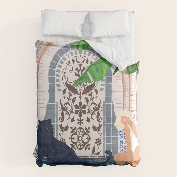 Frienaissance #painting #wildlife #illustration Duvet Cover Gallery Image 1