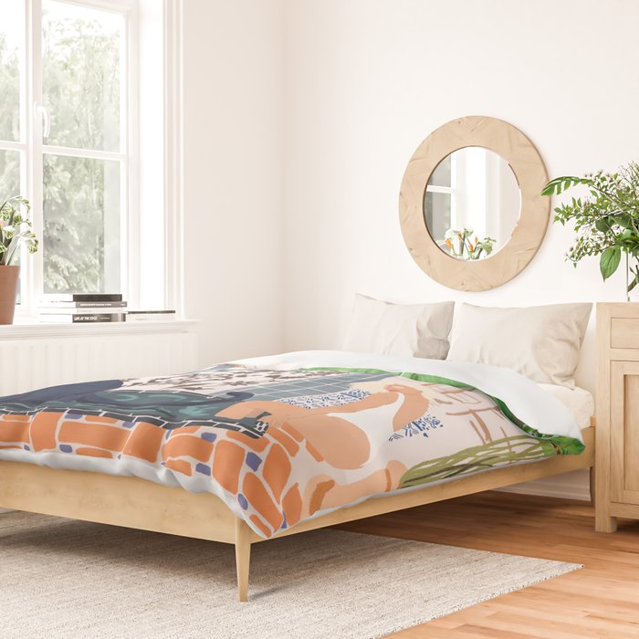 Frienaissance #painting #wildlife #illustration Duvet Cover Gallery Image 2