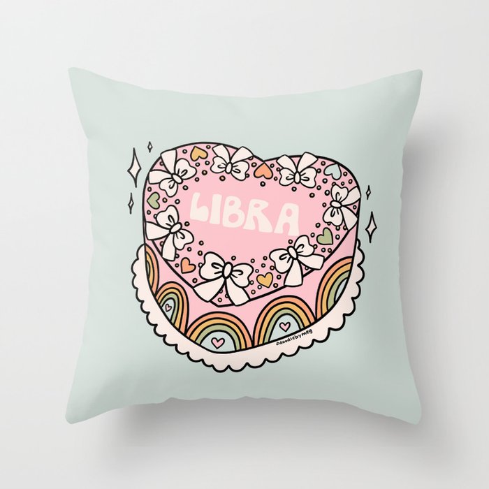 Libra Heart Cake Throw Pillow Gallery Image 1