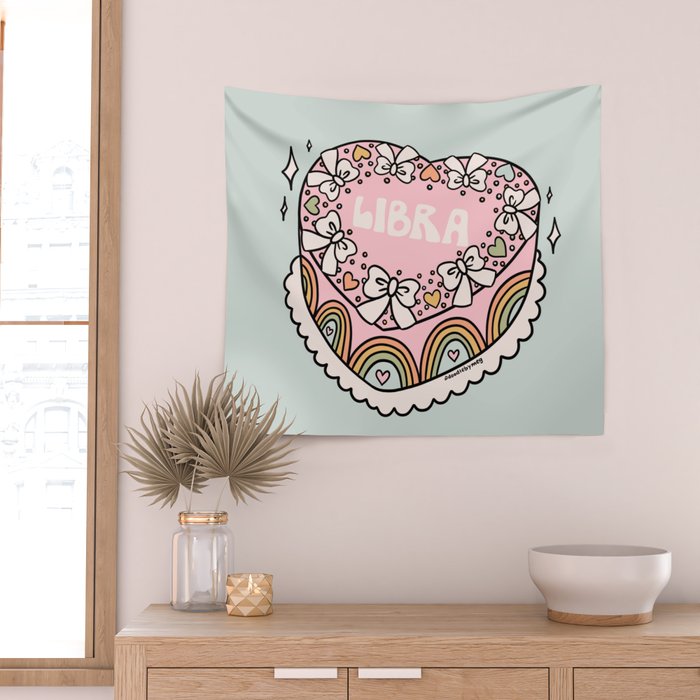 Libra Heart Cake Wall Tapestry Gallery Image 2