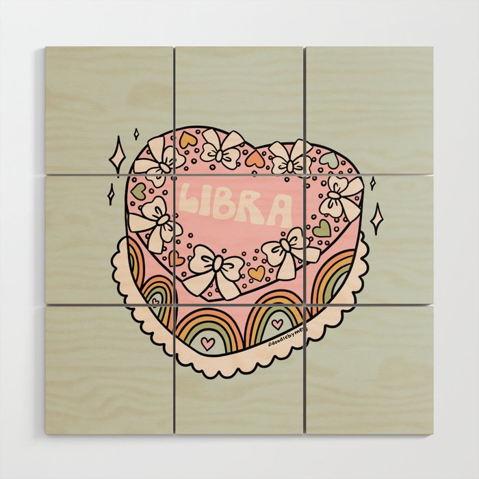 Libra Heart Cake Wood Wall Art Gallery Image 1