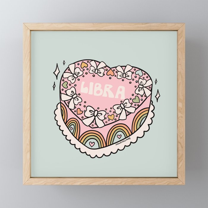 Libra Heart Cake Mini Art Print Gallery Image 1