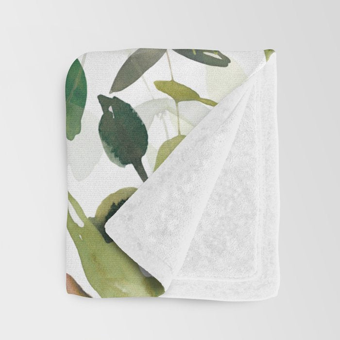 Festive, Floral Watercolor Rose Garden, Pink and White Throw Blanket Gallery Image 3