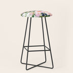Festive, Floral Watercolor Rose Garden, Pink and White Stool Gallery Image 1