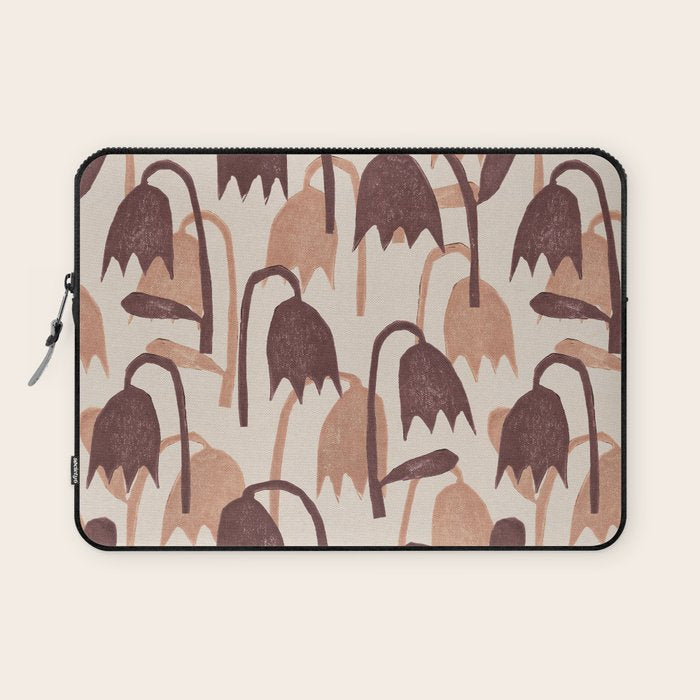 Linocut Tulip Pattern #2 Laptop Sleeve Gallery Image 1