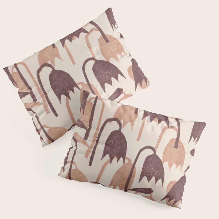 Linocut Tulip Pattern #2 Pillow Sham Gallery Image 1
