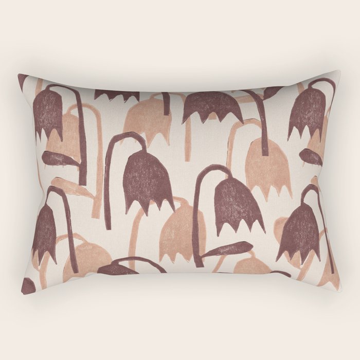 Linocut Tulip Pattern #2 Rectangular Pillow Gallery Image 2