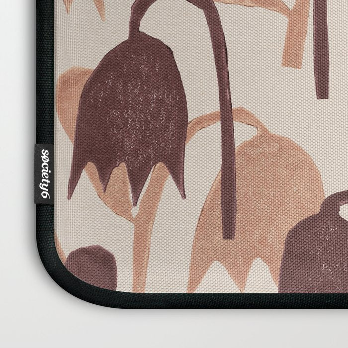 Linocut Tulip Pattern #2 Laptop Sleeve Gallery Image 3