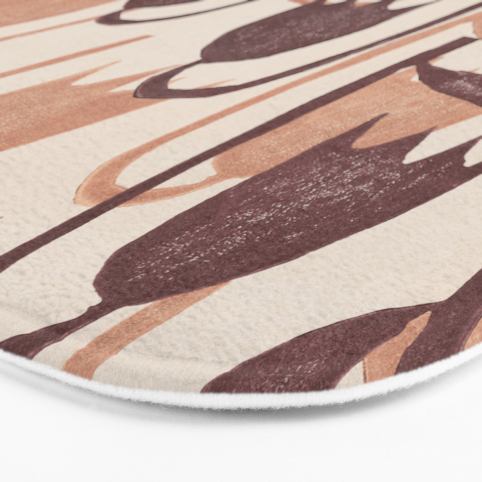 Linocut Tulip Pattern #2 Bath Mat Gallery Image 3